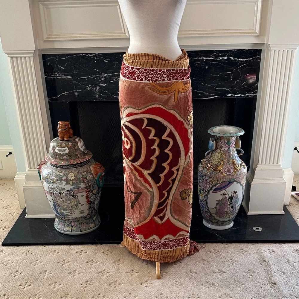 Bohemian Red, Gold & Brown “Aquarius” Pareo - Picture 1 of 5